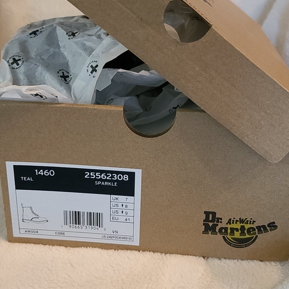 Dr Martens Teal  Sparkle Boots - Picture 11 of 15